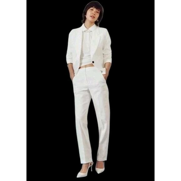 J.Crew ~Woman Size 12 Petite~ Ivory High Rise Ankle Dress Pants Stretch NWT. - Picture 1 of 16